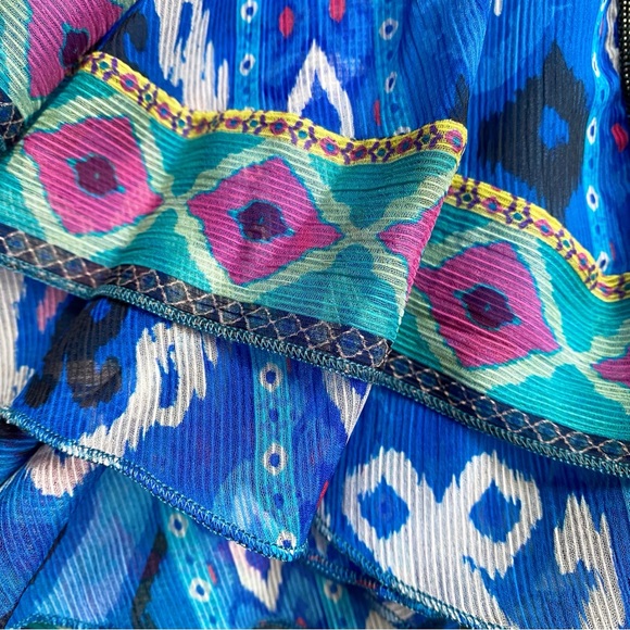 🦋 ZARA BOHO BLUE MULTI ASYMMETRICAL MINI SKIRT! - Picture 14 of 16